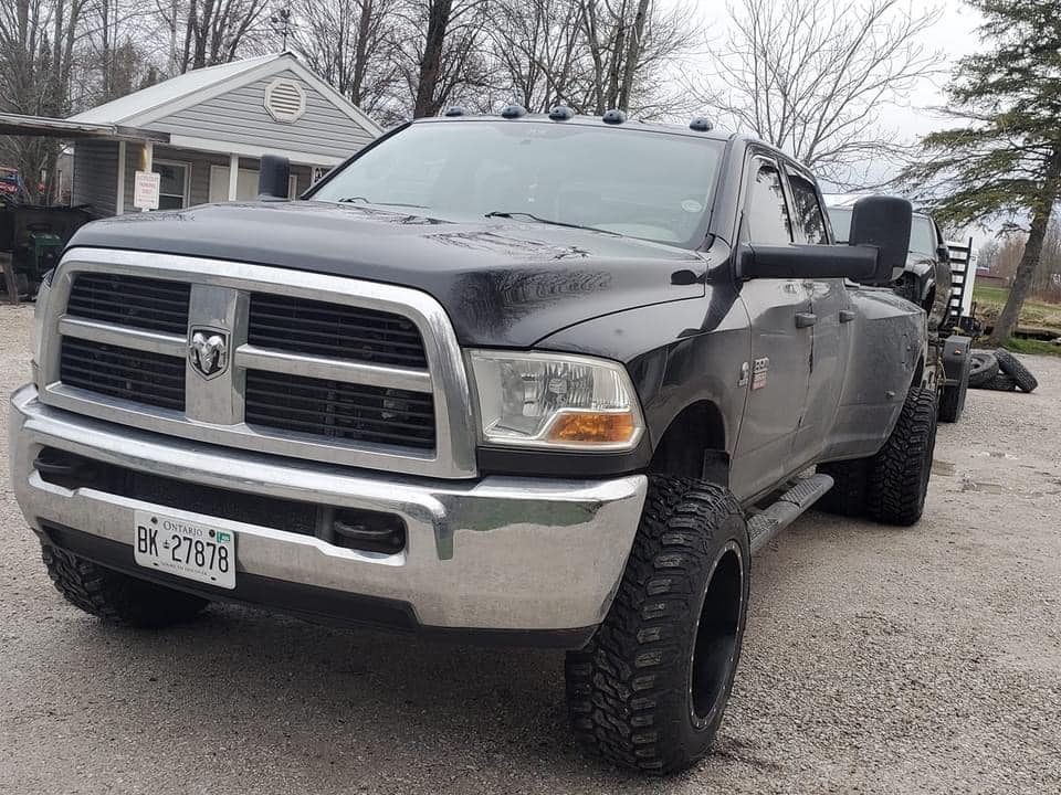 Truck fitted with new tires at Nicky's Tires