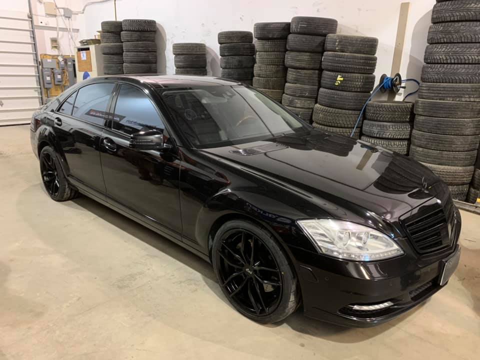 Black Mercedes with new black alloy wheels