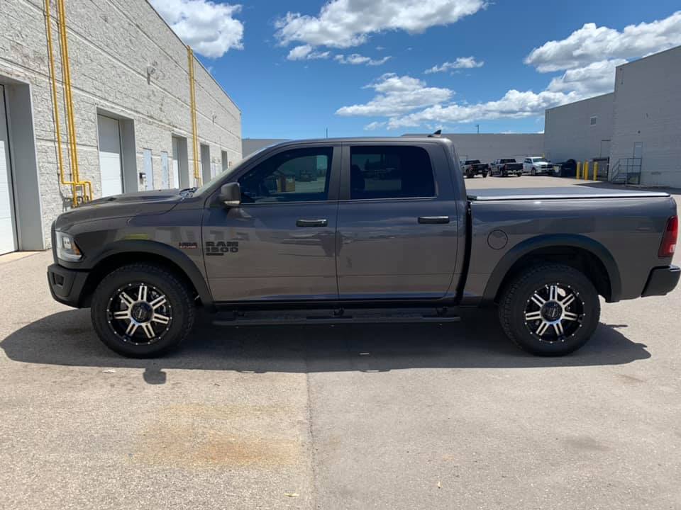 Ram truck with aftermarket wheels and tires